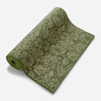 8 mm Grippy and Comfortable Gentle Yoga Mat - Green/Beige Print