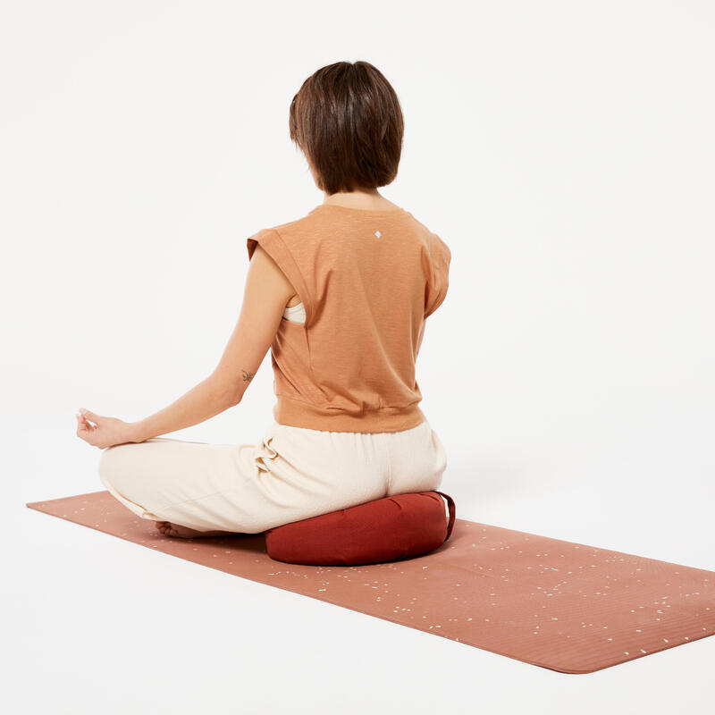 Meditationskissen Yoga Zafu rund - grau meliert