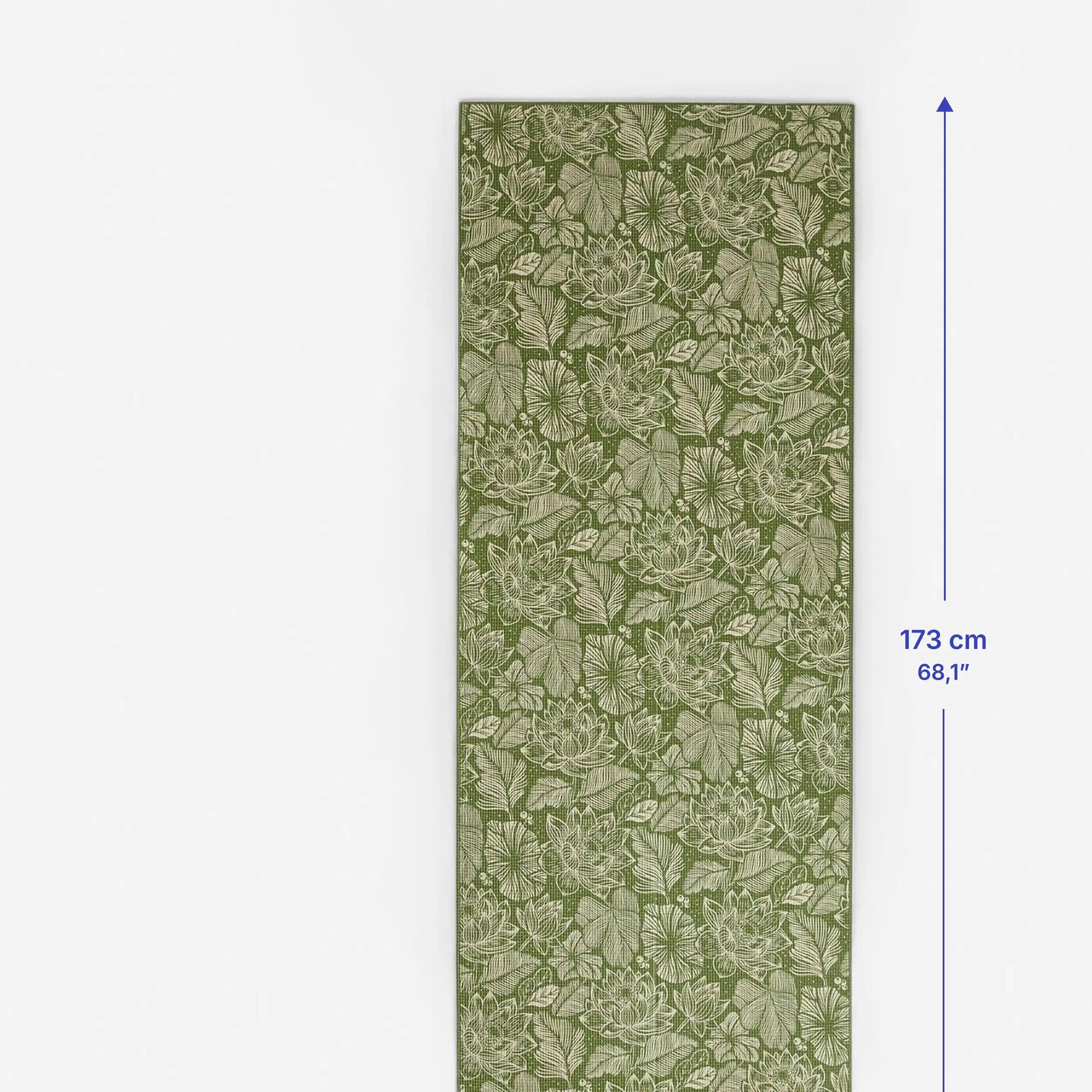 8843610 - Yogamatte für sanftes Yoga 173 cm × 61 cm × 8 mm - Komfort dunkeloliv Lotus