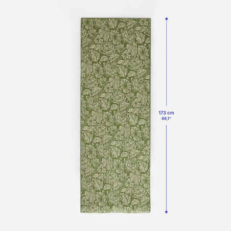 8 mm Grippy and Comfortable Gentle Yoga Mat - Green/Beige Print