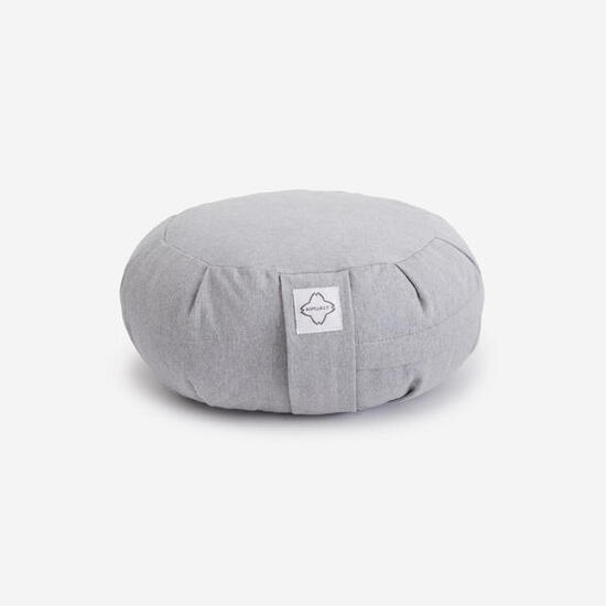 Zafu coussin rond de yoga et méditation, gris chine