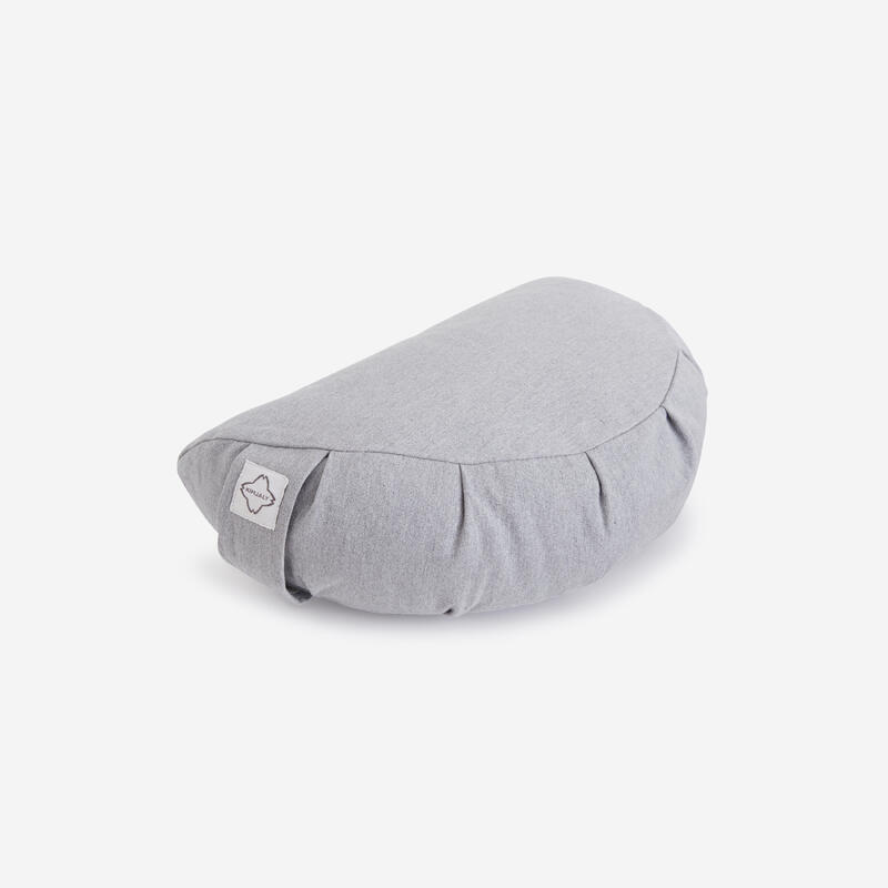 Cuscino yoga/meditazione ZAFU cotone 1/2 luna grigio