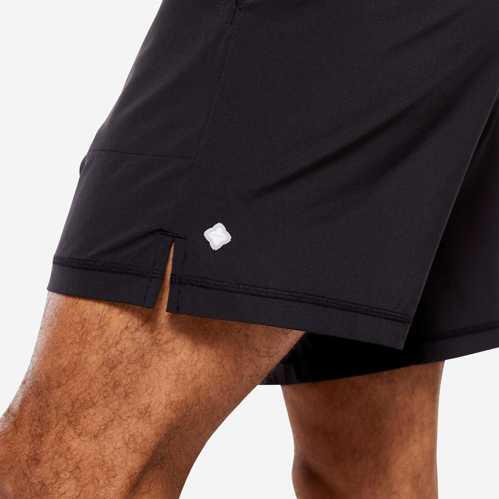 Men's Hot Yoga Ultra-Lightweight Shorts with Built-in Briefs - Black