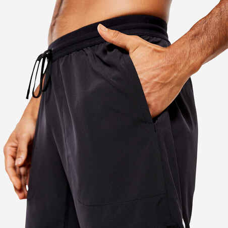 Men's Hot Yoga Ultra-Lightweight Shorts with Built-in Briefs - Black