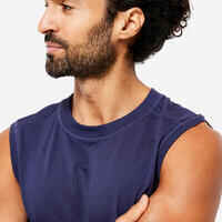Men's Seamless Yoga Tank Top - Navy Blue