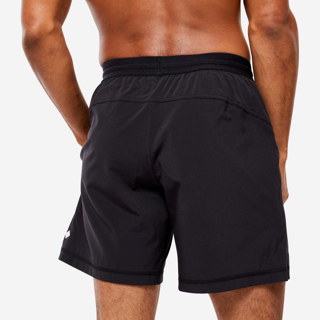 Men's Hot Yoga Ultra-Lightweight Shorts with Built-in Briefs - Black