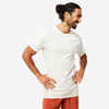 T-Shirt Herren dynamisches Yoga nahtlos - weiss 