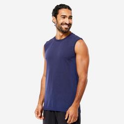 DEBARDEUR SEAMLESS-SANS COUTURES YOGA HOMME BLEU MARINE