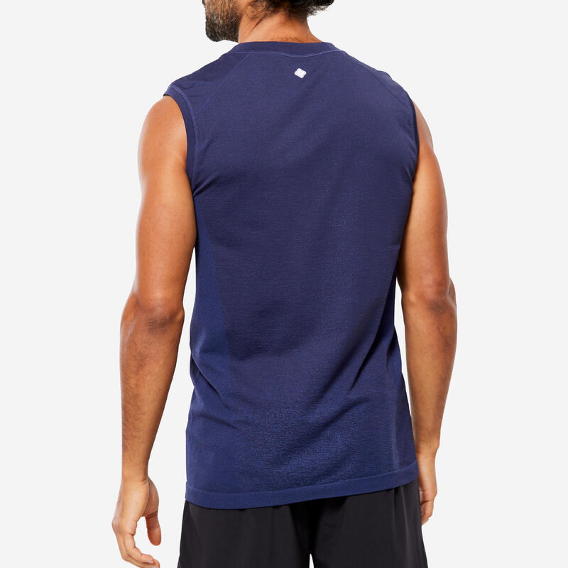 DEBARDEUR SEAMLESS-SANS COUTURES YOGA HOMME BLEU MARINE