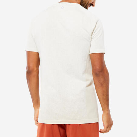 Bela muška bešavna majica kratkih rukava za jogu