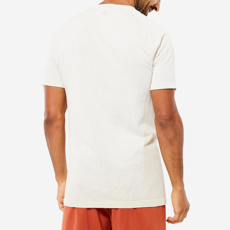 T-shirt bianca uomo yoga seamless slim traspirante