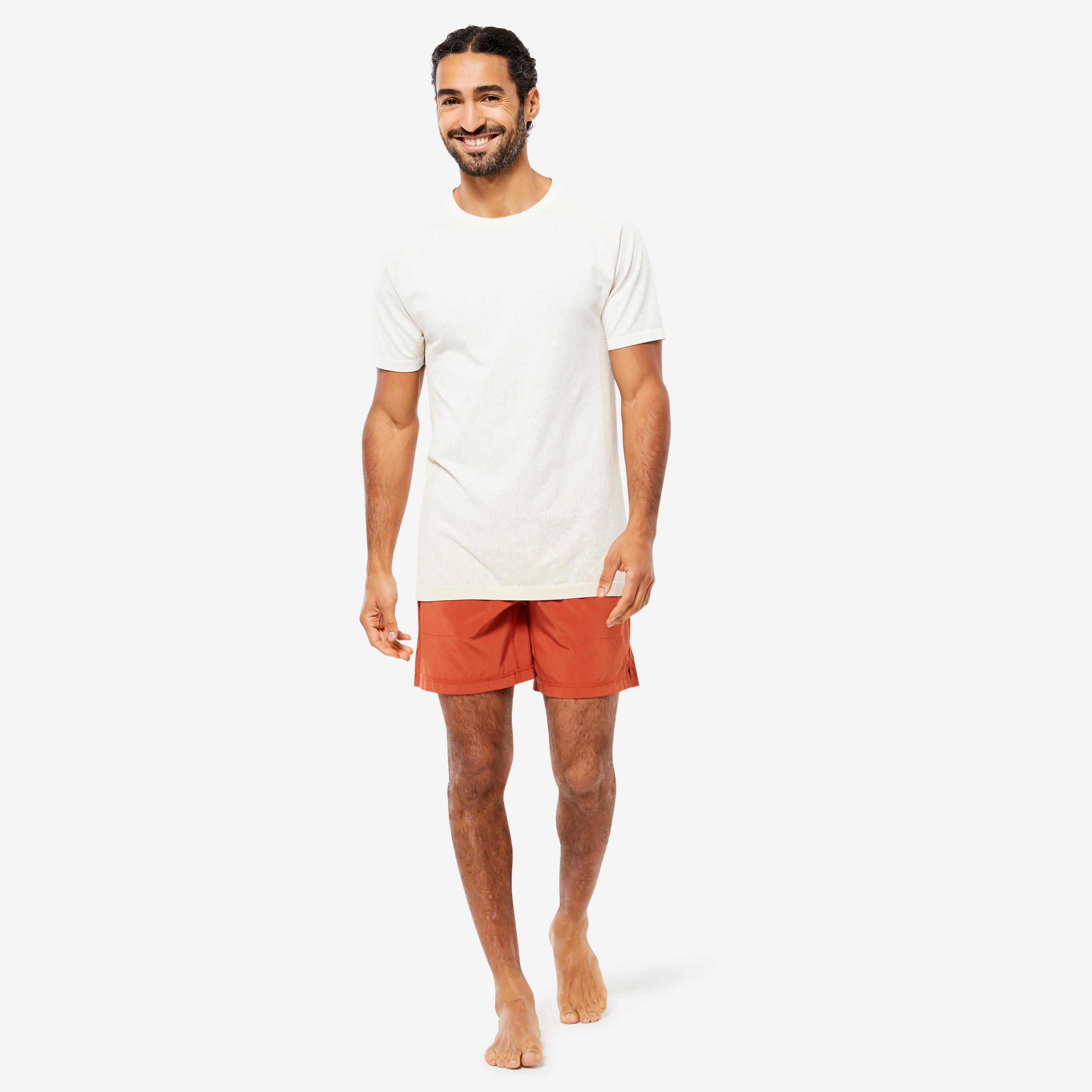 Men's Seamless Short-Sleeved Dynamic Yoga T-Shirt - White 2/6