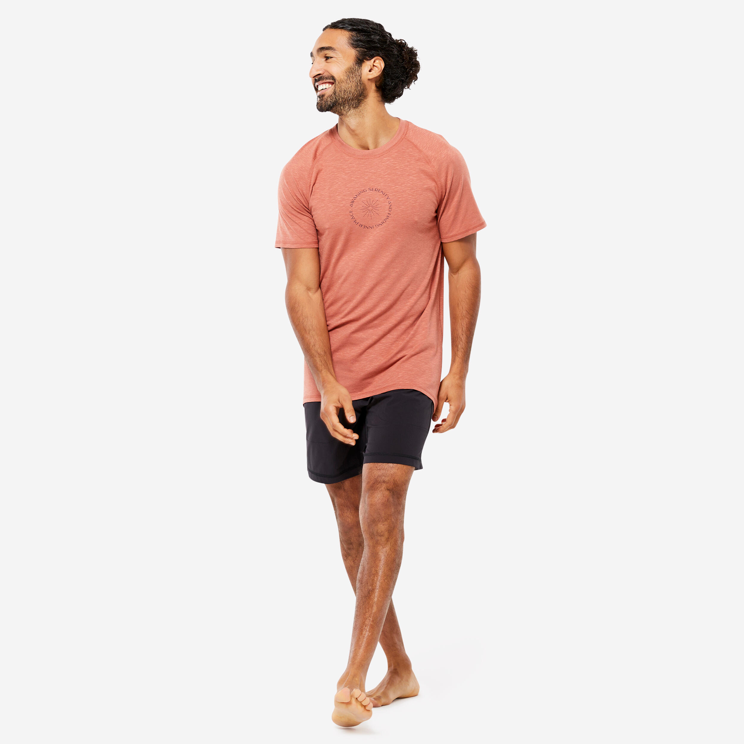 T-SHIRT UOMO SOFT YOGA MATERIALE NATURALE TERRACOTTA