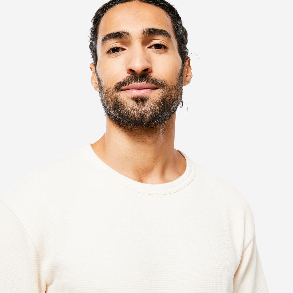 Men's Yoga Organic Cotton Short-Sleeved Waffle T-Shirt - Green