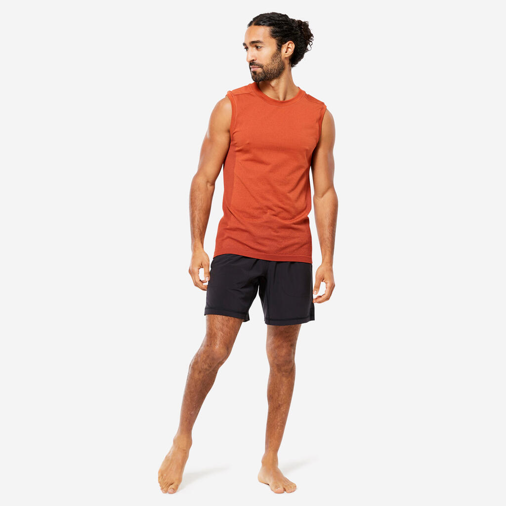 Tank Top Herren Yoga nahtlos - braun