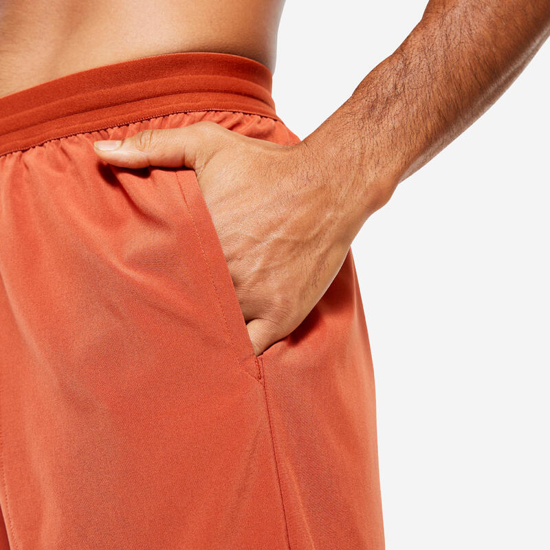 Shorts Herren mit integriertem Slip ultraleicht Hot Yoga - braun