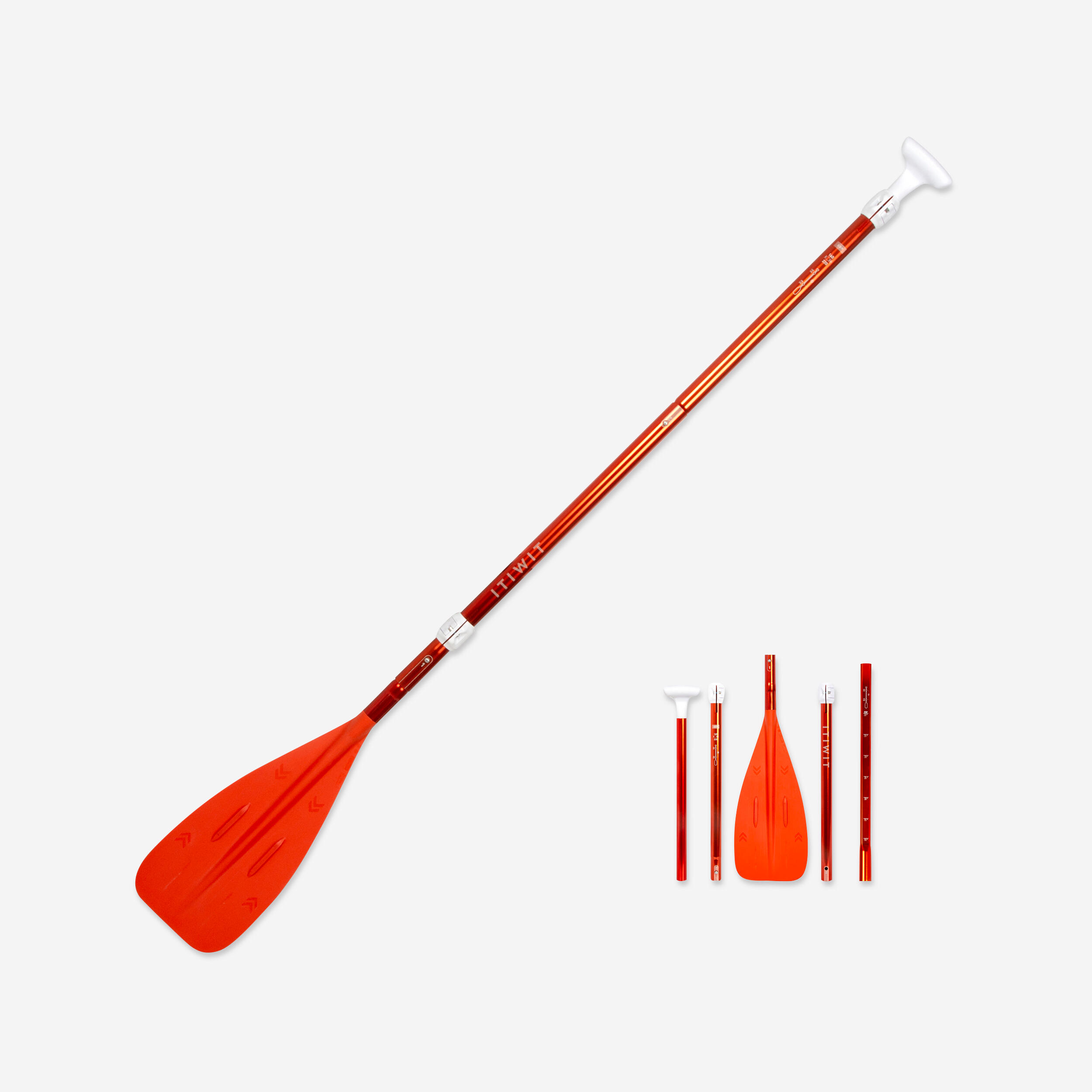 Itiwit - Pagaie Stand Up Paddle Ultra-compacte, 5 Parties 160-220 Cm. - Pagaie - Stand Up Kayak Deriveur - Orange - 40m - Decathlon