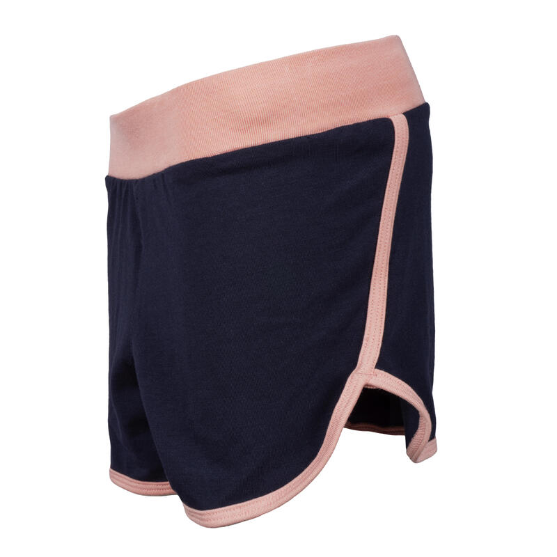 Pantaloncini baby ginnastica regolabili azzurro-rosa
