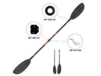 Kayak carbon-plastic separable-adjustable 2-section paddle 210–220cm - X500