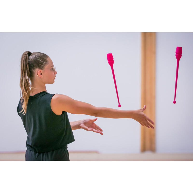 Knotsen voor ritmische gymnastiek (RG) koppelbaar 36 cm roze