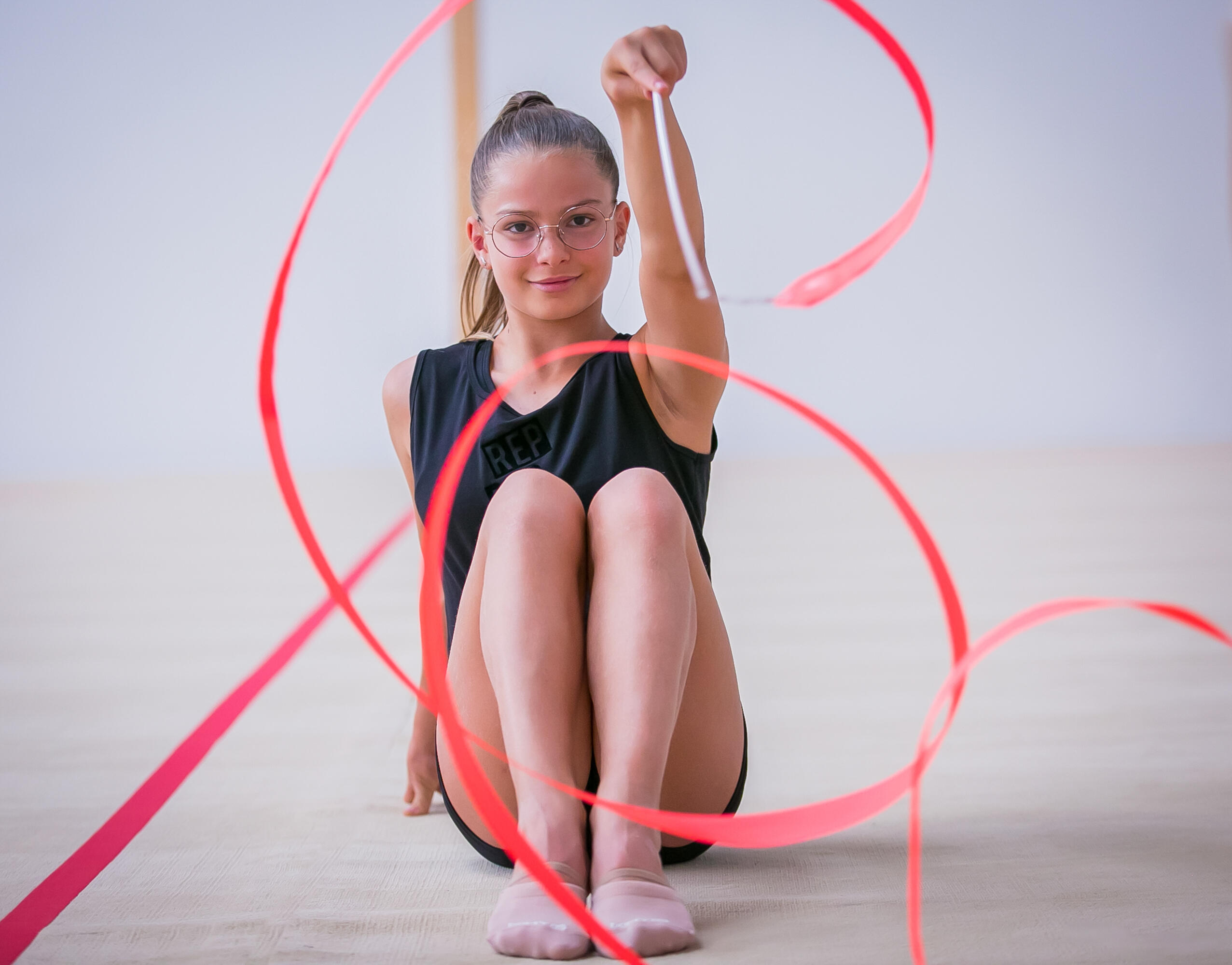 Kids’ Rhythmic Gymnastics Ribbon 4 m - Pink - DOMYOS