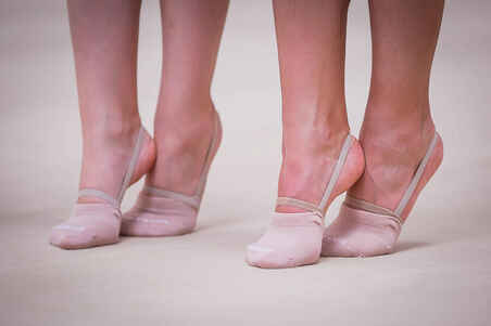 Kids' Rhythmic Gymnastics Toe Shoe Socks - Beige