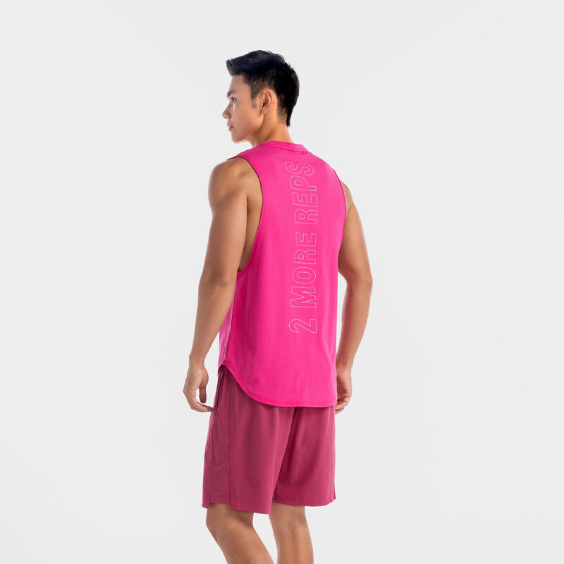 Men Fitness TEE TANK Strength Training 500 Magenta