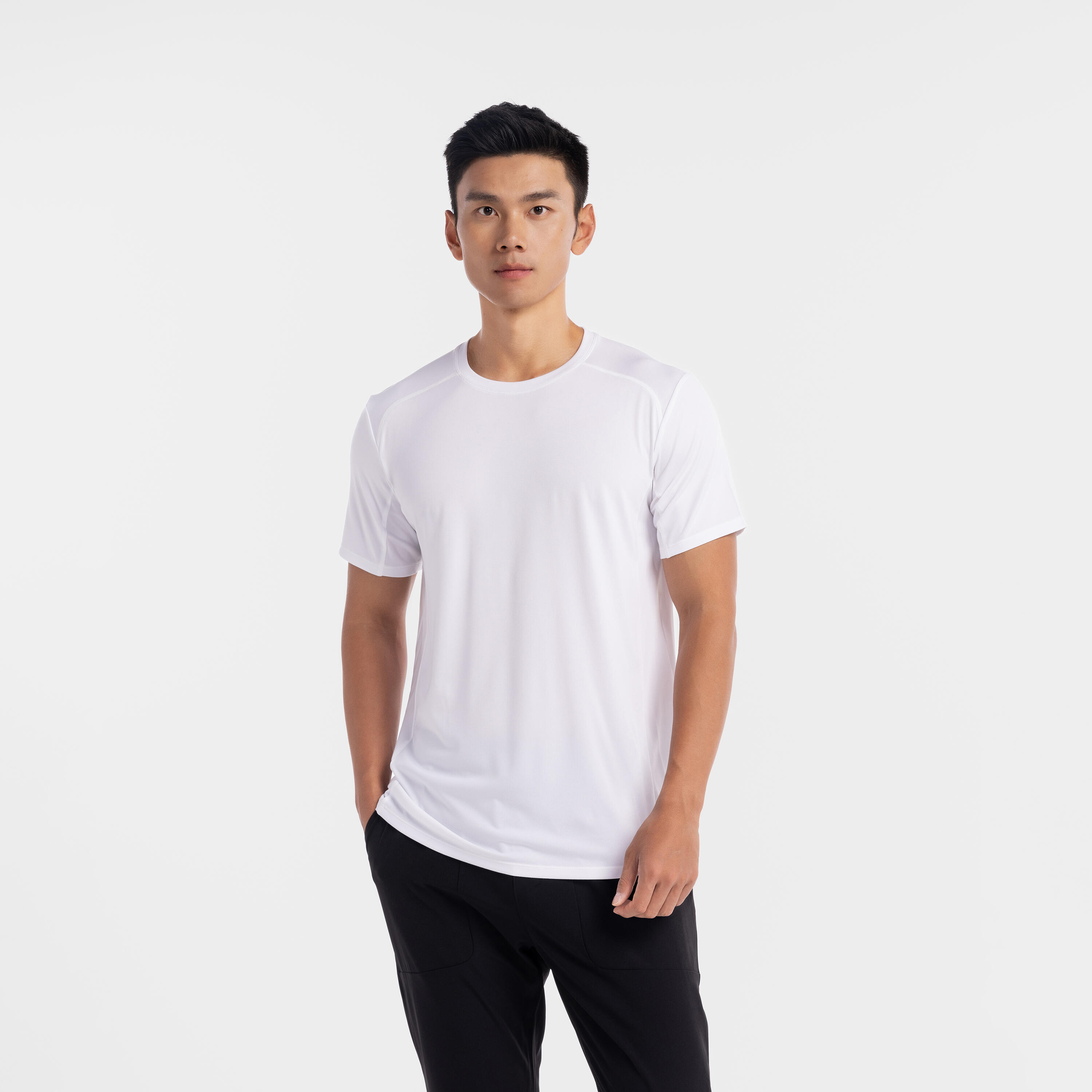 Muscle Fit Basic Crew Neck Tee Men's Crew Neck Breathable