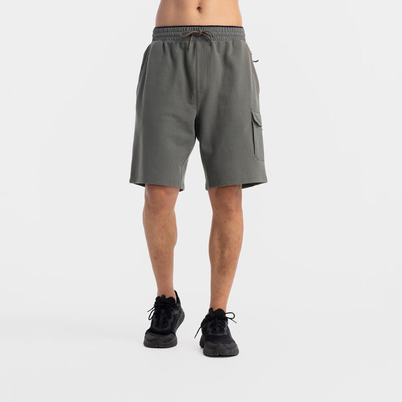 Men's Fitness Cargo Shorts 520 - Grey Khaki