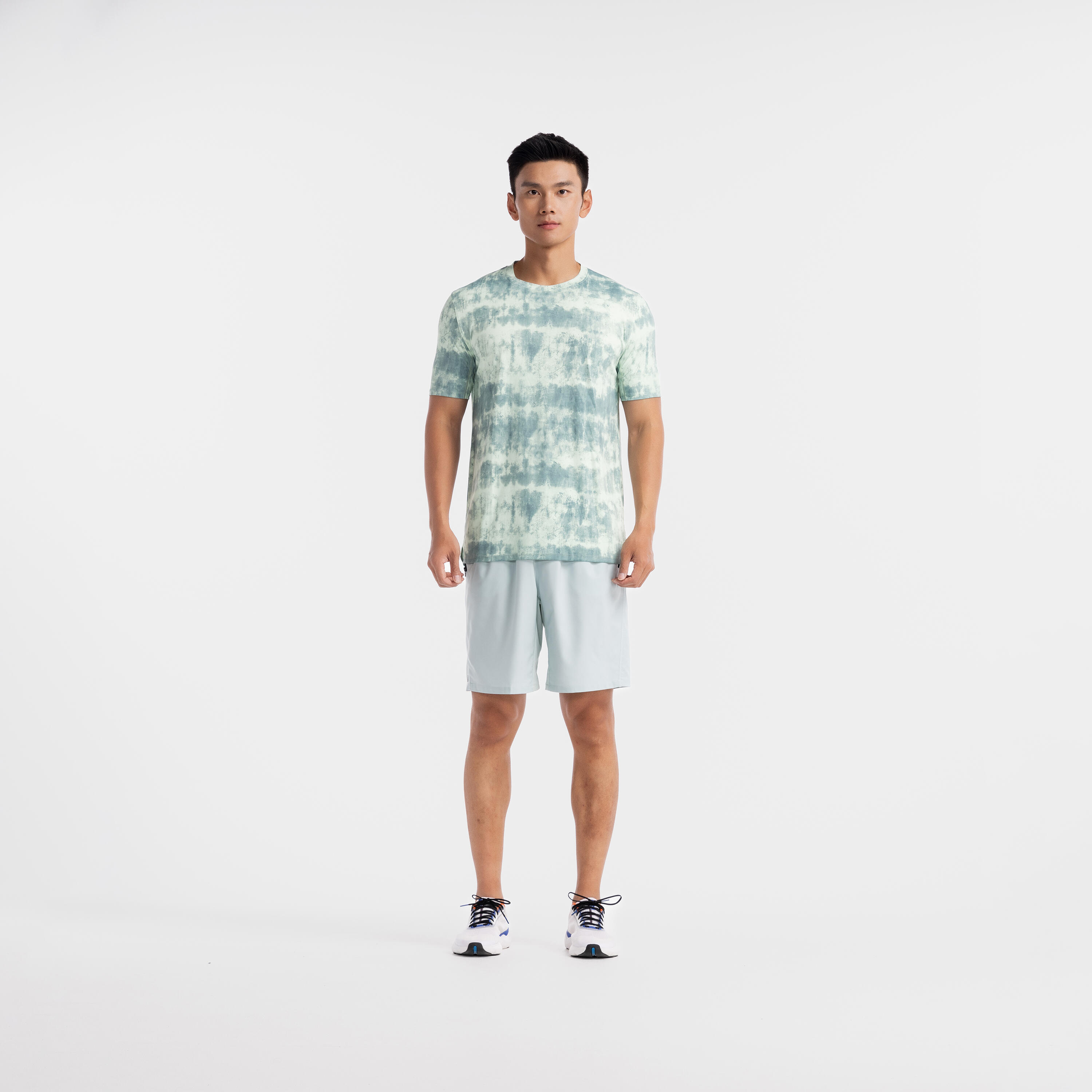 Men's Short-Sleeved Crew Neck Breathable Fitness T-Shirt - Light Green 4/6