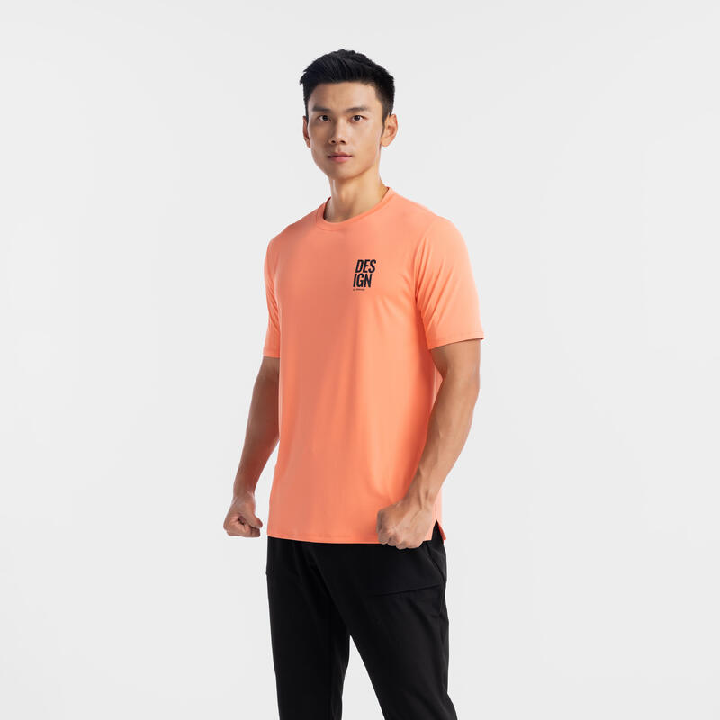 Men's Fitness Breathable Essential Short-Sleeved Crew Neck T-Shirt - Orange