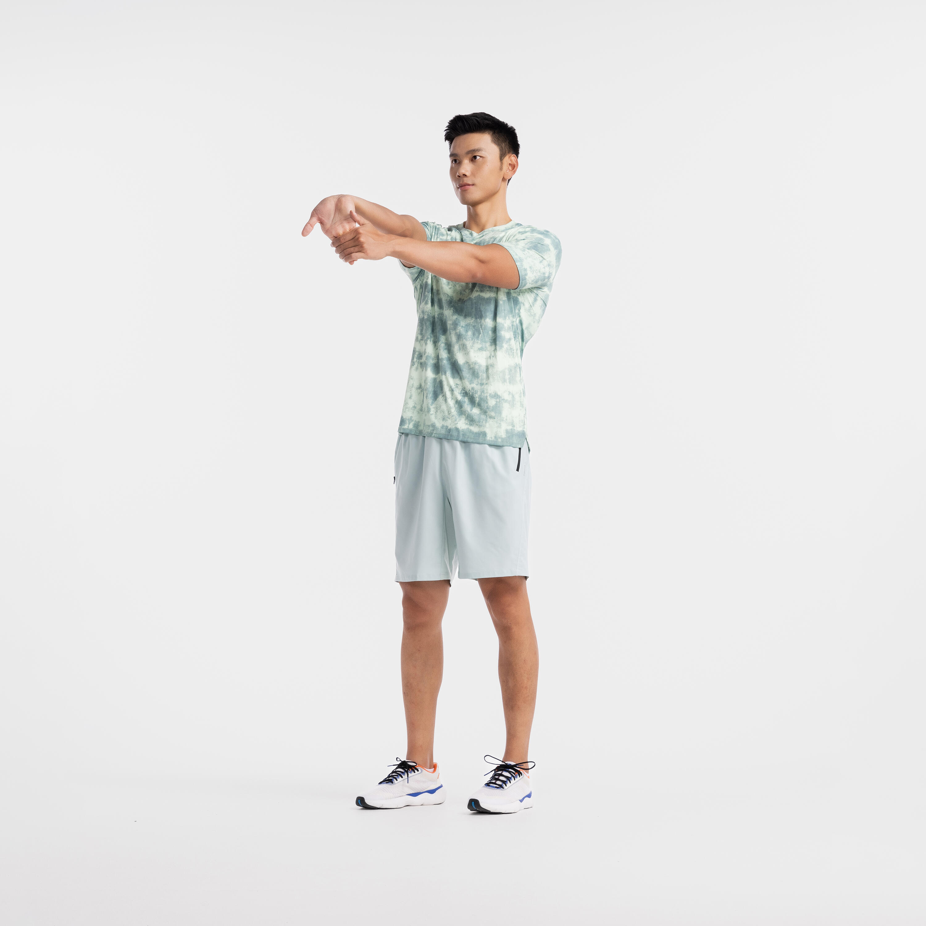 Men's Short-Sleeved Crew Neck Breathable Fitness T-Shirt - Light Green 5/6