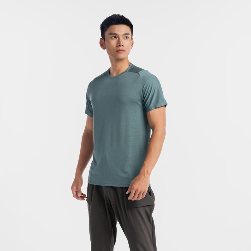 Men's Fitness Breathable Regular-Fit Crew Neck T-Shirt - Cedar Frost