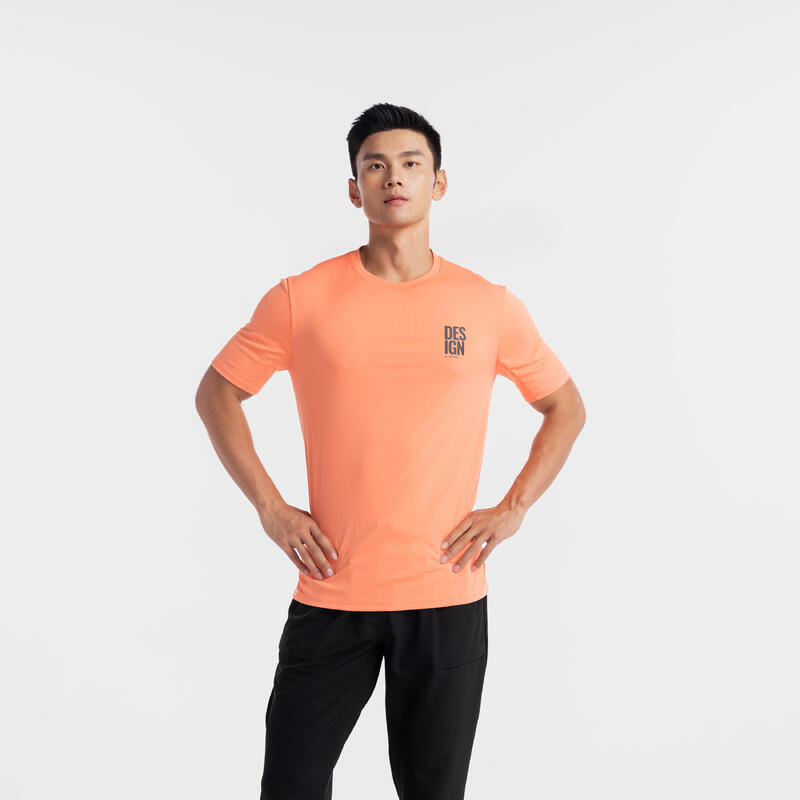 Men's Fitness Breathable Essential Short-Sleeved Crew Neck T-Shirt - Orange