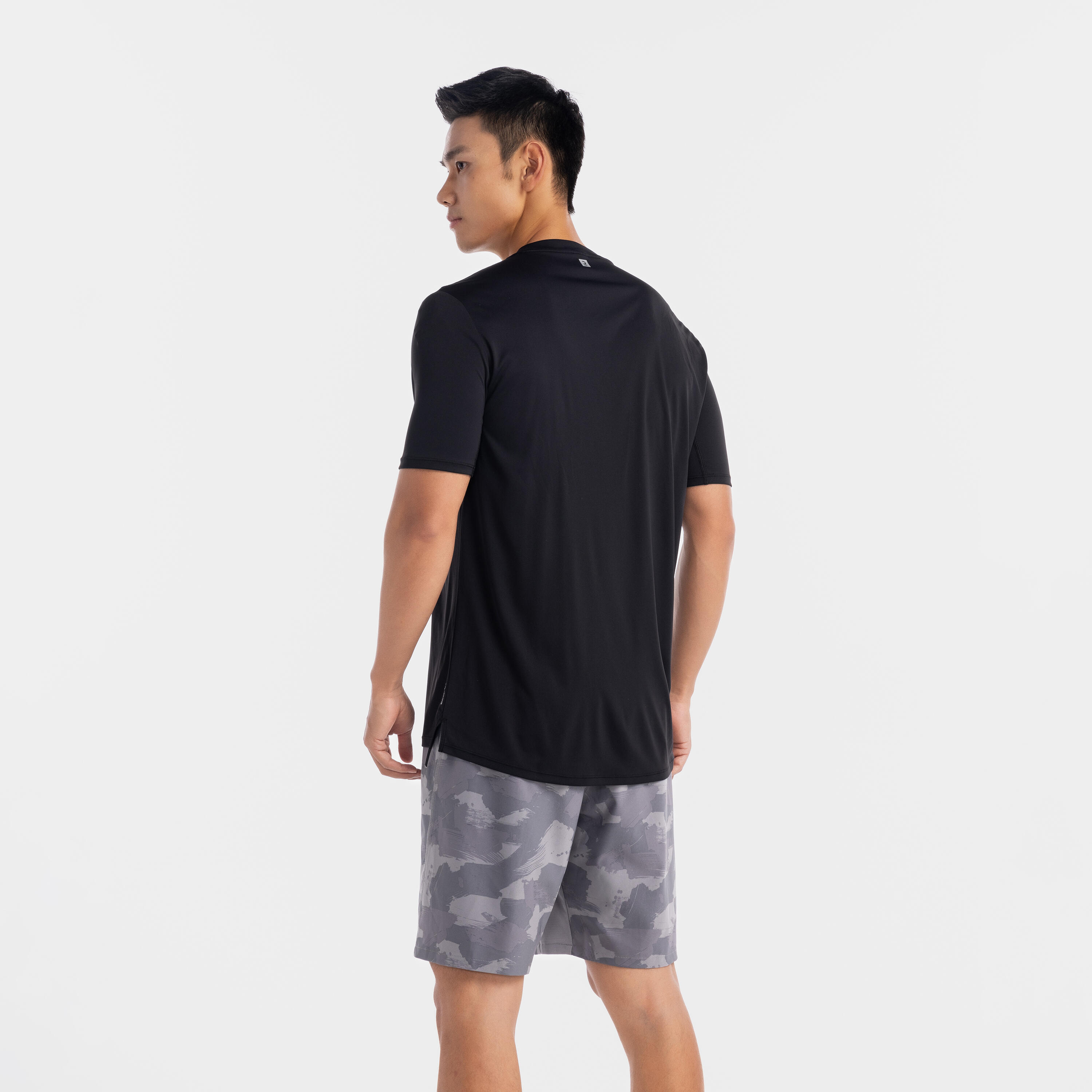 Men's Short-Sleeved Crew Neck Breathable Fitness T-Shirt - Smoky Black 2/5