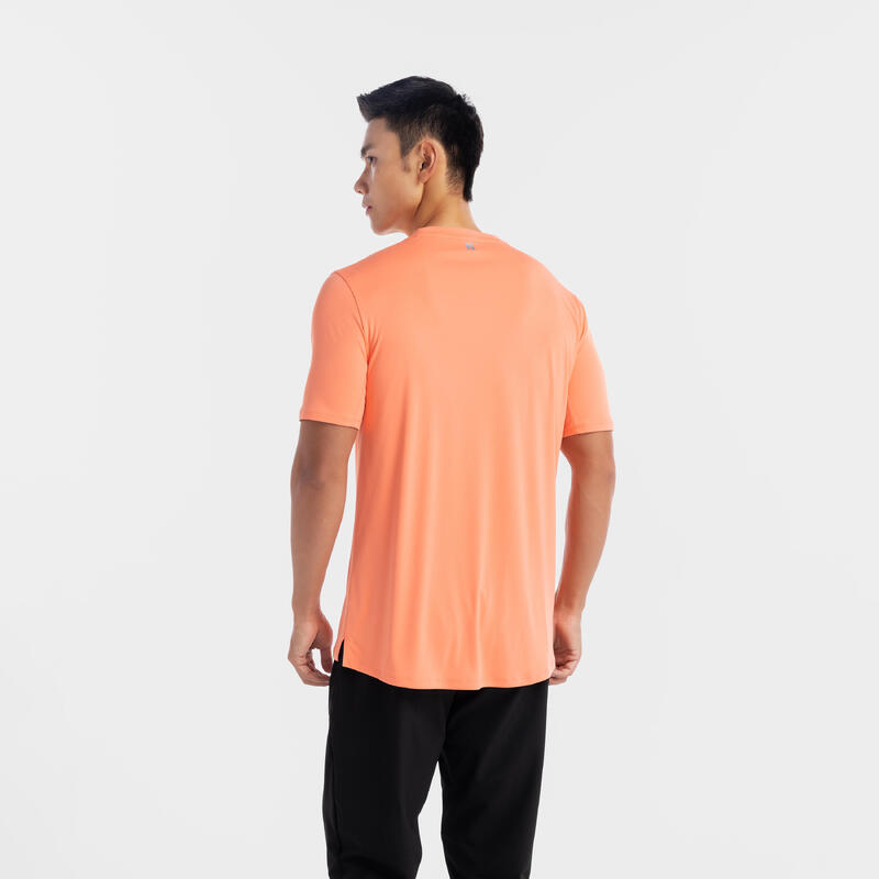 男款透氣圓領基本款健身短袖 T 恤－橘色