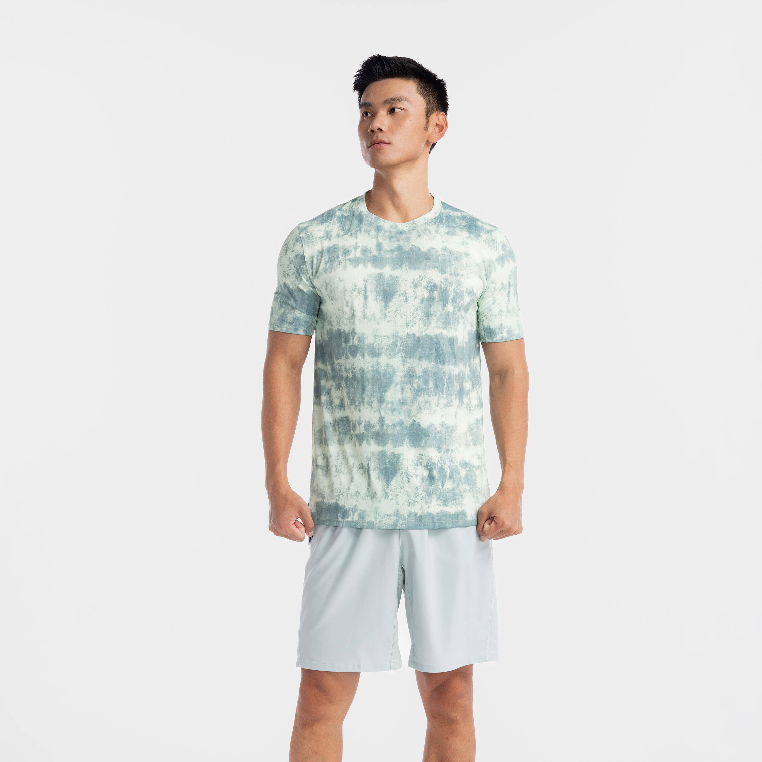 Men's Fitness Breathable Essential Short-Sleeved Crew Neck T-Shirt - Green -  3