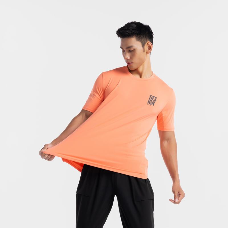 Men's Fitness Breathable Essential Short-Sleeved Crew Neck T-Shirt - Orange