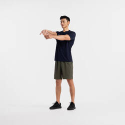 Men's Fitness Breathable Essential Short-Sleeved Crew Neck T-Shirt - Blue Black