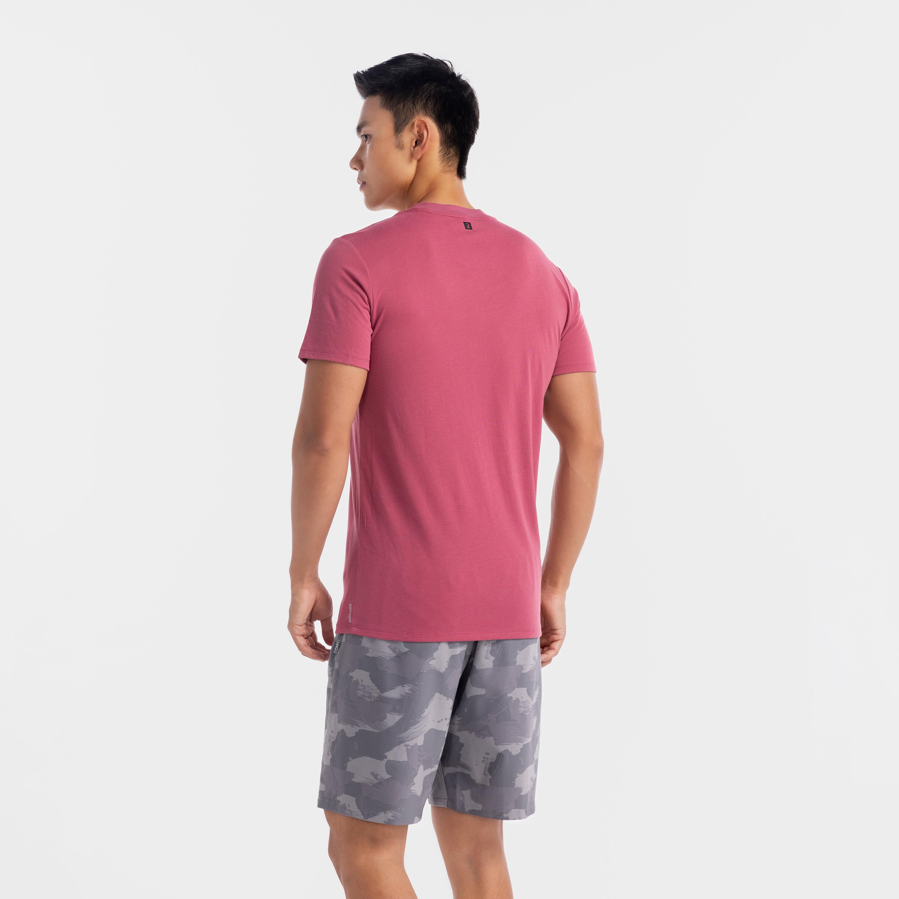 Men's Slim-Fit Crew Neck Breathable T-Shirt - Pink 4/4