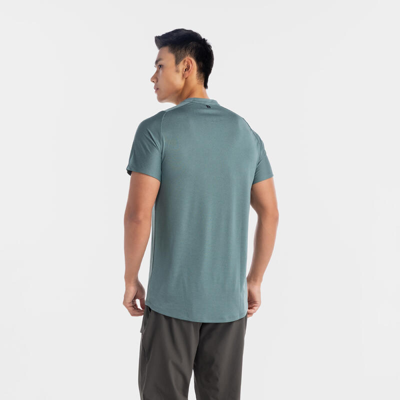 Men's Fitness Breathable Regular-Fit Crew Neck T-Shirt - Cedar Frost