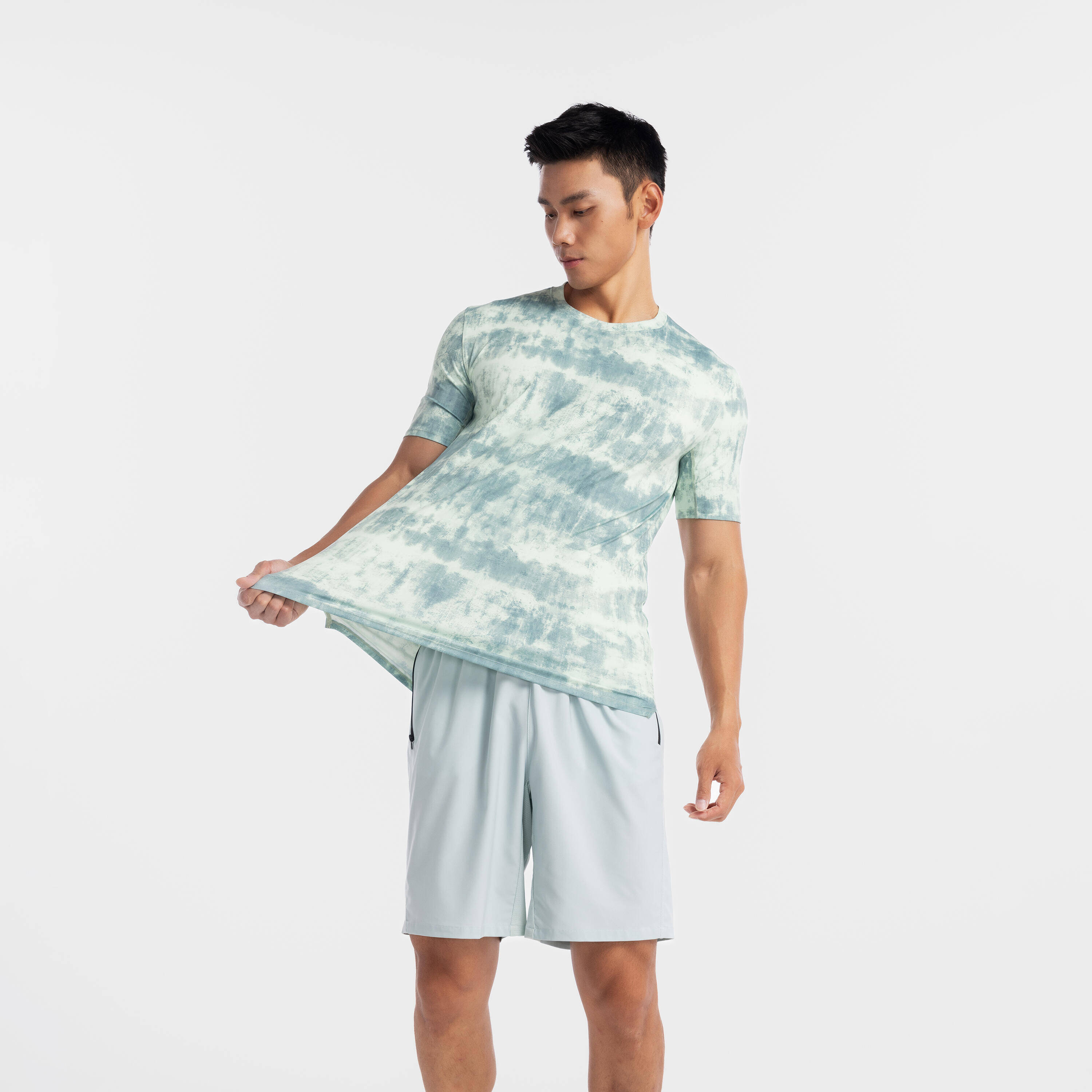 Men's Fitness Breathable Essential Short-Sleeved Crew Neck T-Shirt - Green -  4