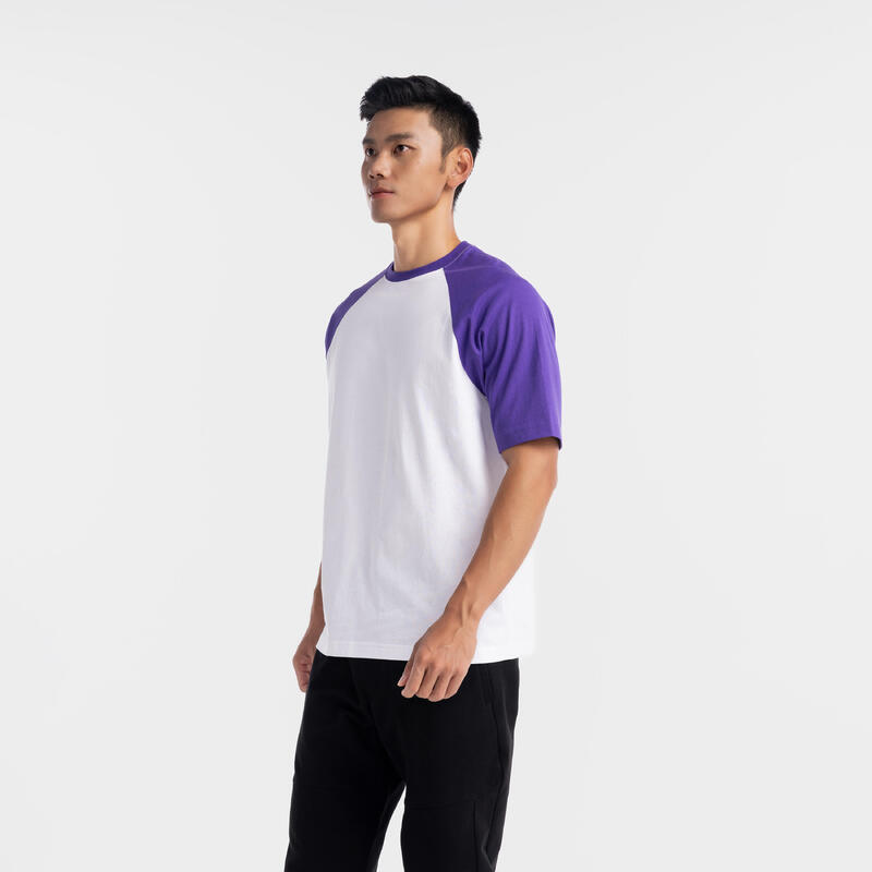 Men Fitness T-Shirt Regular 520 H-white and violet