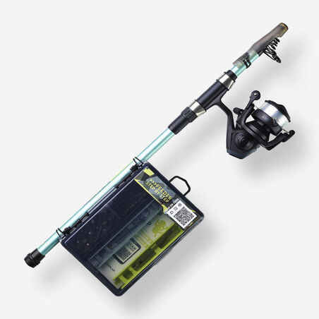 Komplet teleskopske ribiške palice in role za ribolov s krmilnikom SENSITIV 100 