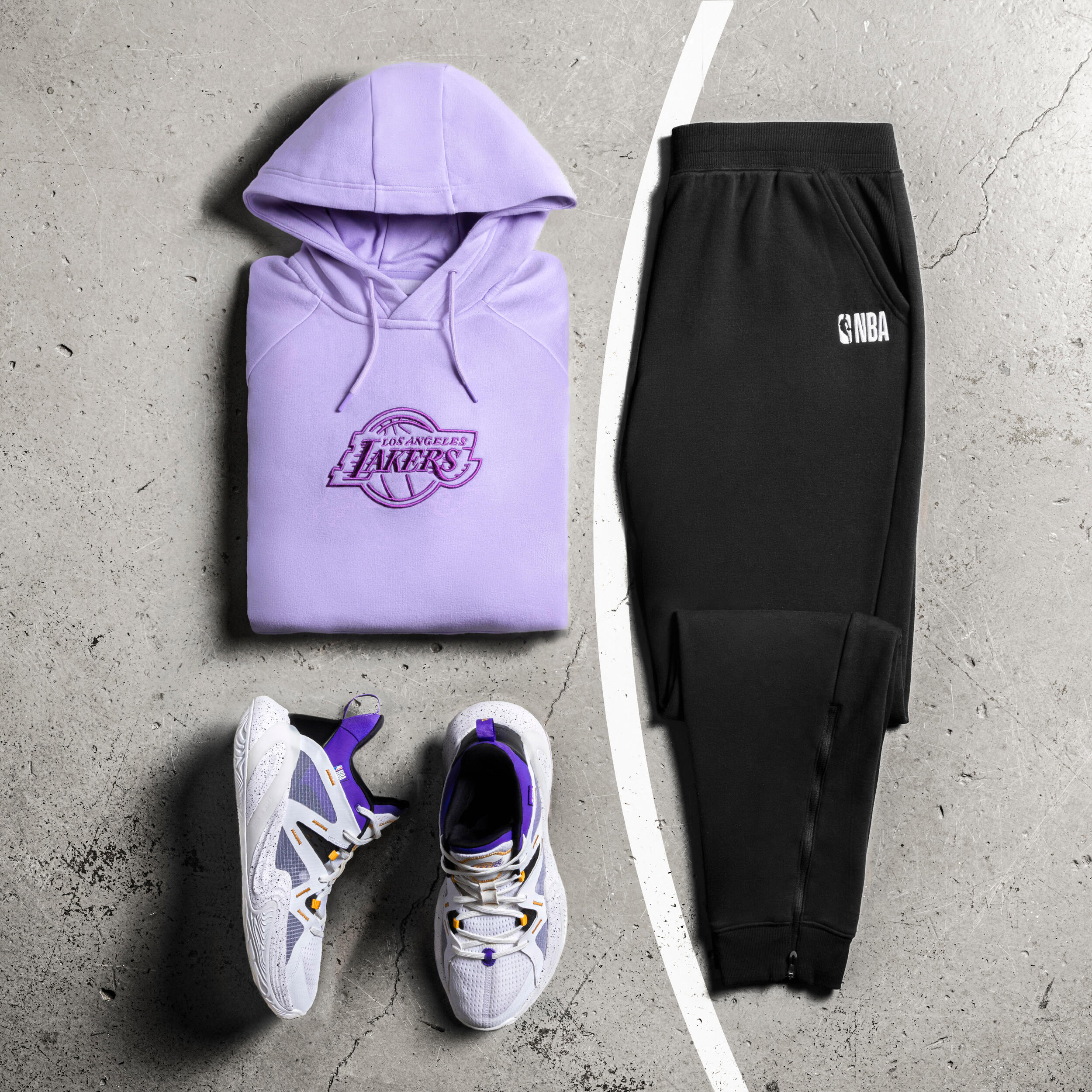 TARMAK Mikina s kapucňou 900 NBA Los Angeles Lakers unisex fialová L · záber 9