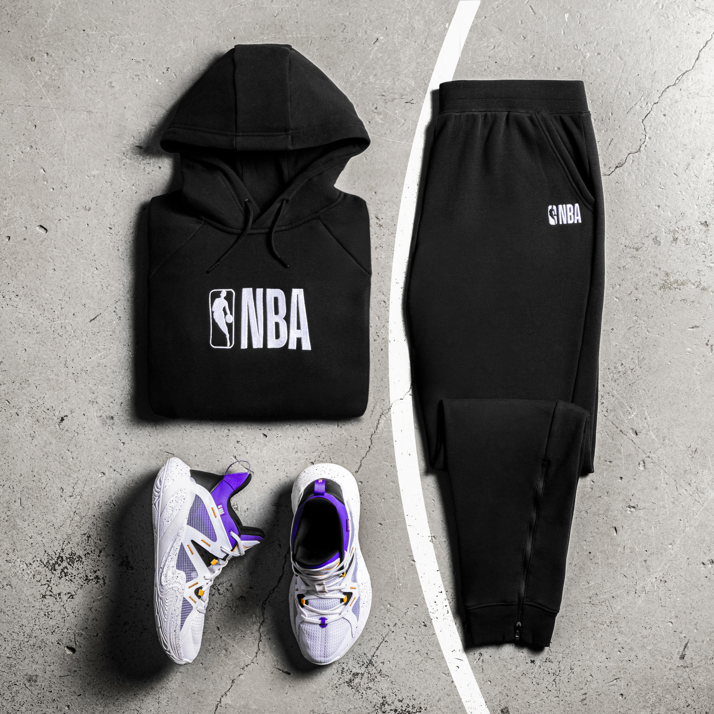 Sudadera de básquetbol con capucha negra unisex NBA 900 AD Decathlon
