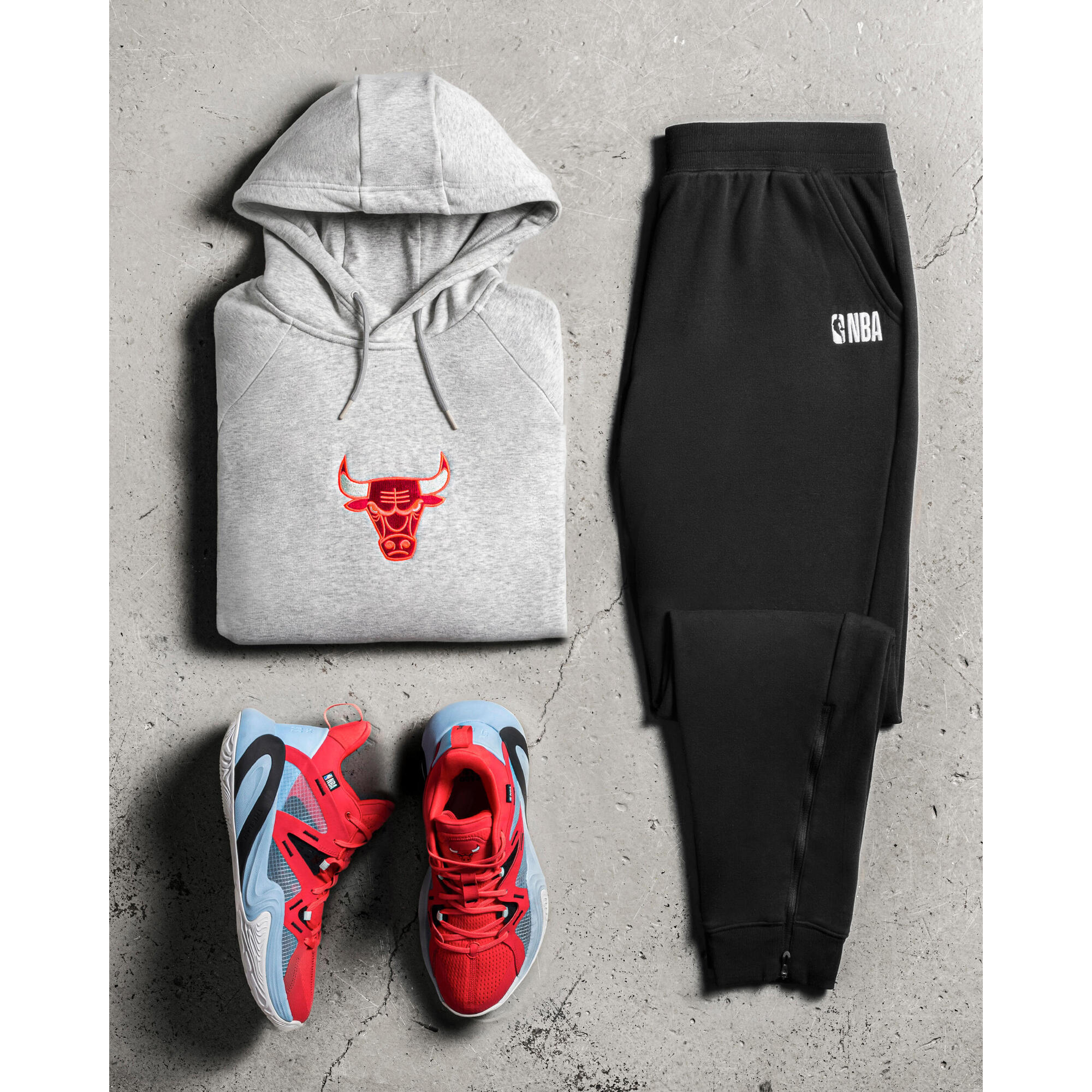 Felpa con cappuccio Chicago Bulls uomo/donna - Felpa con cappuccio 900 NBA Grigio