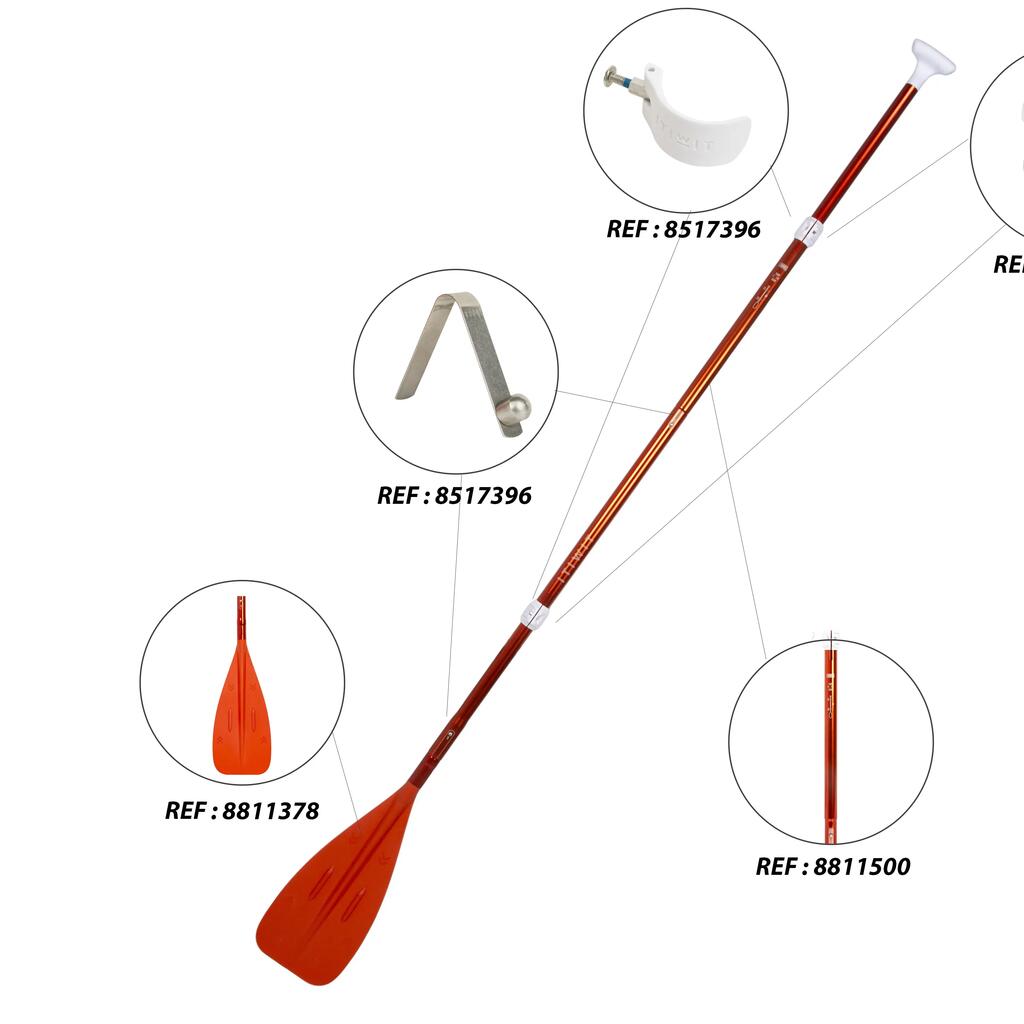 Pagaie stand up paddle ultra-compacte, 5 parties 160-220 cm.