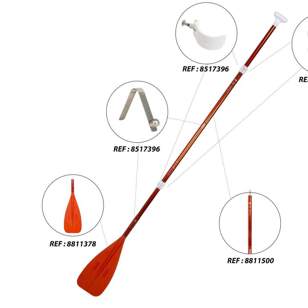 КОМПАКТНО ГРЕБЛО ЗА СТЕНДЪП ПАДЪЛ, 160-220 СМ, ОТ 5 ЧАСТИ, ОРАНЖЕВО