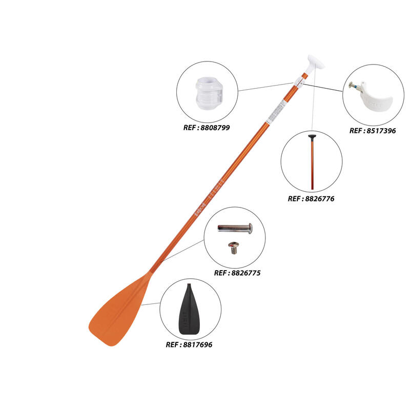 Pagaie reglabilă SUP 170-220 cm Portocaliu